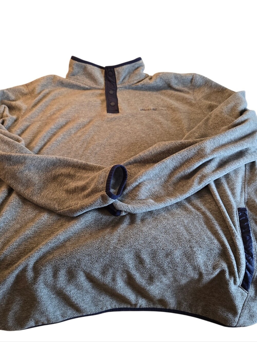 Eddie Bauer Grey Quarter-Snap Pullover Fleece Size Tall 2XL